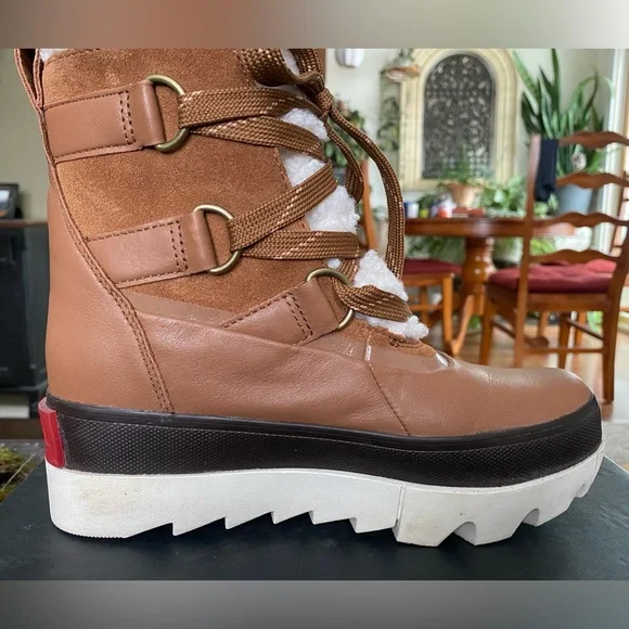 Women's Joan of Arctic Brown and white Winter Waterproof Boots - Picture 3 of 16